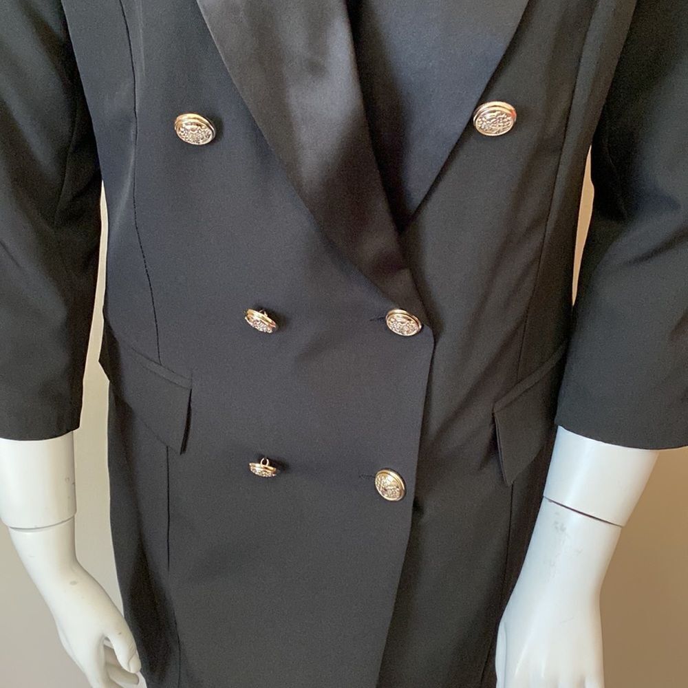 NWT Boohoo Plus Button Tuxedo Dress - Size: UK 20 - Picture 6 of 16